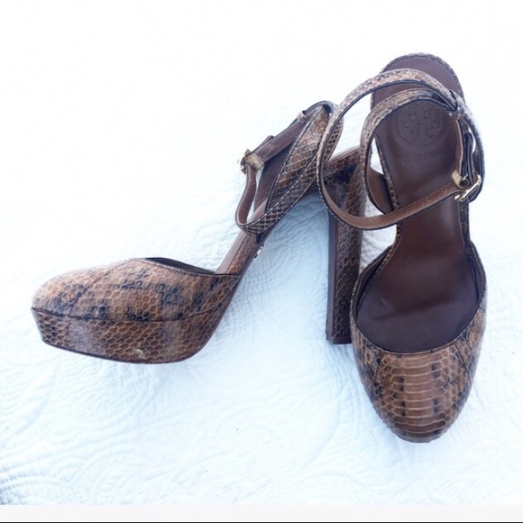 Tory Burch snakeskin platform heels - Picture 3 of 5
